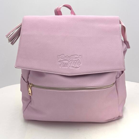 Tigerlily Creations Womens Pink Large Faux Leather Backpack Diaper Bag NEW - Picture 1 of 16